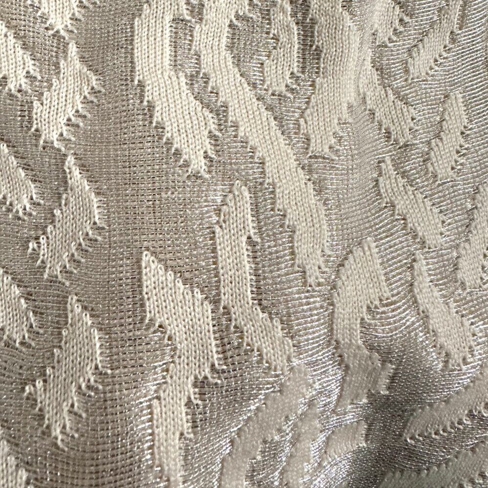 Escada Sowustar Sweater Dress Cable Shift Long Sleeve Metallic Cream Size Large - Picture 11 of 12